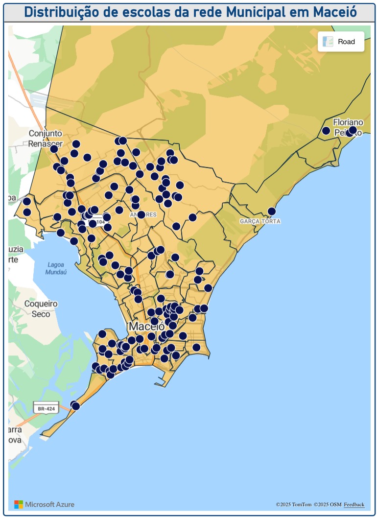 Distribuição de Escolas da rede Municipal em Maceió