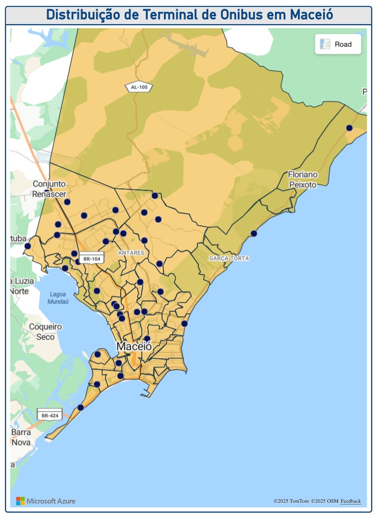 Distribuição de Terminal de Ônibus em Maceió